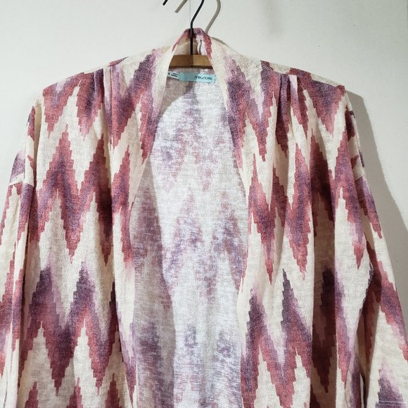2/$20 MAURICES Lightweight Knit Open Front aztec Cardigan 3/4 sleeve sz Small - Picture 6 of 13
